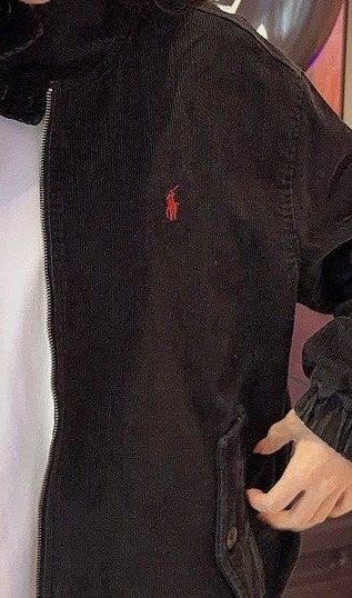 Test2-Ralph Lauren Black Cotton Embroidered Emblem Zip-Front Jacket ¡ª detail