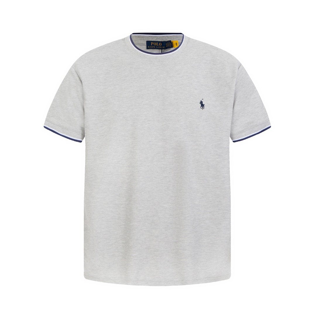 Test2-Ralph Lauren Contrast-Trim Piqu¨¦ Crewneck T-Shirt ¡ª front
